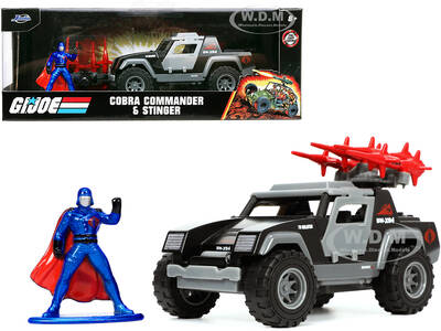 Stinger with Missile Launcher and Cobra Commander Diecast Figurine \