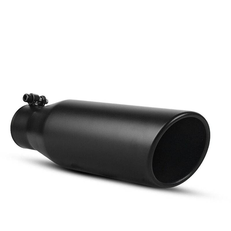 YITAMOTOR® 2.25'' Inlet 3.5'' Outlet 12'' inch Long Bolt On Exhaust Tip Stainless Steel Black