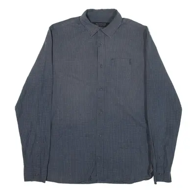 ALL SAINTS Shirt Blue Gingham Long Sleeve Mens S