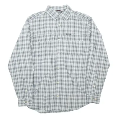 COLUMBIA Mens Shirt Grey Check Long Sleeve L