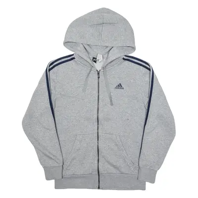 ADIDAS Mens Grey Hoodie Full Zip S