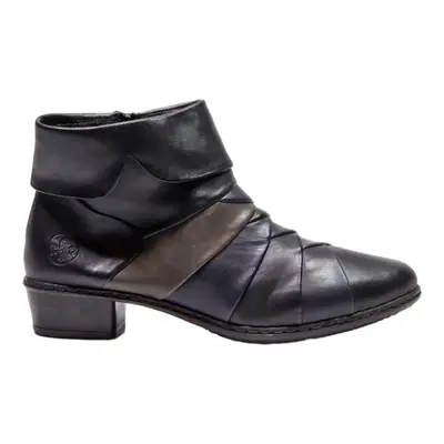 RIEKER Ankle Boots Black Leather Womens UK 7