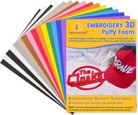 New brothread - 15 Options- 6PCS Embroidery Puffy Foam 9″x12″ Large Size 3MM Creating 3D Embroidery Effect for Caps, Garm...