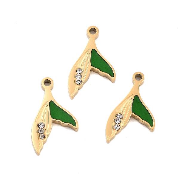 Ion Plating(IP) 304 Stainless Steel Rhinestone Pendant