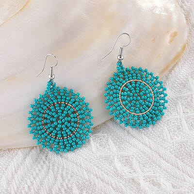 Glass Seed Braided Dangle Earrings for Women
