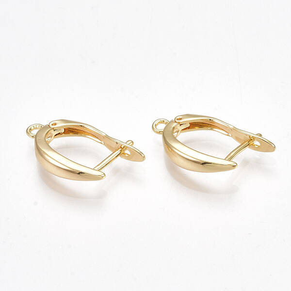 Brass Hoop Earring Findings with Latch Back Closure