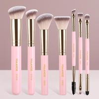 Pink Makeup Brush Set, 7 Counts/set Professional Makeup Brushes for Face Makeup, Brushes with Soft Bristles & Comfortable Gri...