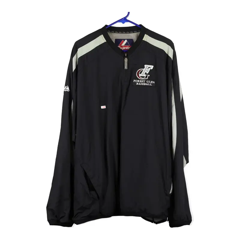 Forest Glen Baseball Majestic Windbreaker - 2XL Black Polyester