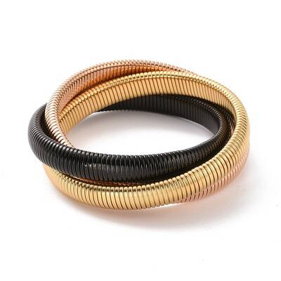 304 Stainless Steel Interlocking Flat Snake Chains Bracelet