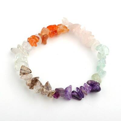 Colorful Gemstone Chips Stretch Bracelets