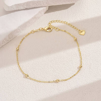 Fashionable Vintage Beach Style Brass Ball Adjustable Ladies Chain Anklets