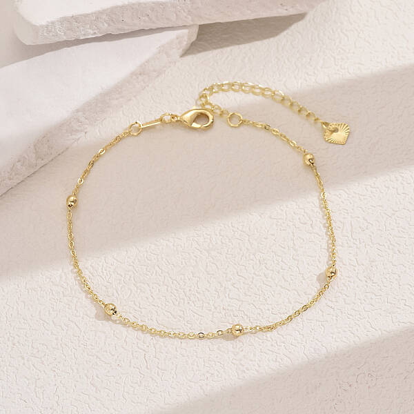 Fashionable Vintage Beach Style Brass Ball Adjustable Ladies Chain Anklets