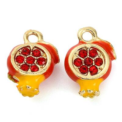 Alloy Enamel With Rhinestone Pendants