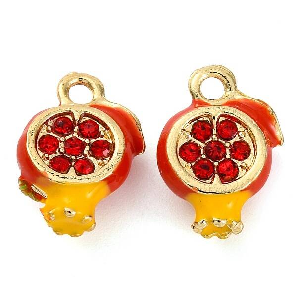 Alloy Enamel With Rhinestone Pendants