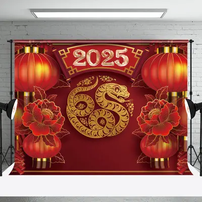 Red Lanterns Festive Chinese New Year Backdrop - Aperturee
