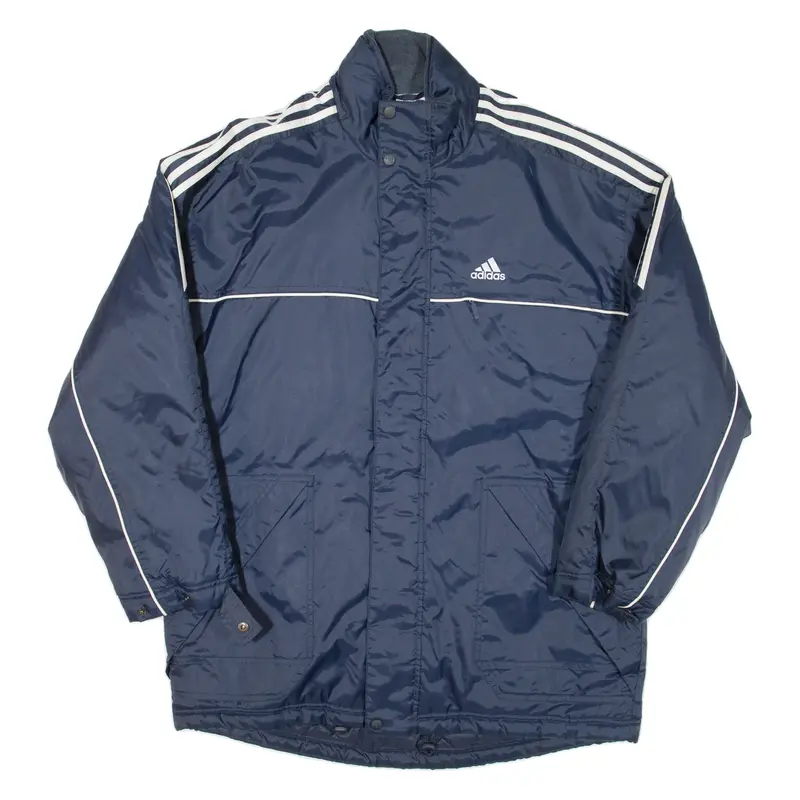 ADIDAS Mens Puffer Coat Blue L