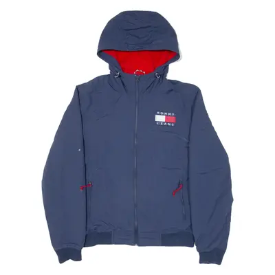 TOMMY HILFIGER Fleece Lined Mens Jacket Blue Hooded S