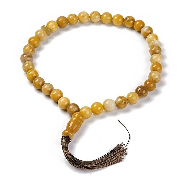 Natural Yellow Jade Beads Stretch Bracelets