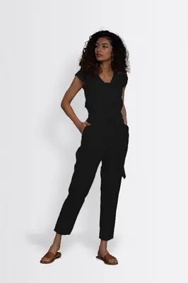 Hemp Noir Jumpsuit | Color: Black | Size: 2XL