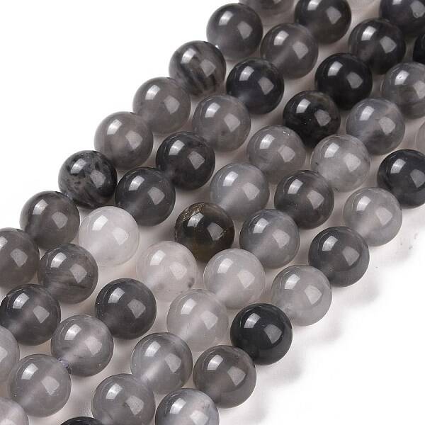 Natural Gemstone Cloudy Quartz Faceted Round Bead Strands