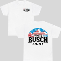 [Sale up to 62%] Red, White & Busch Light 2-Sided Unisex T-Shirt, Ultimate Busch Beer Tee, Summer Casual Comfort Menswear Top...
