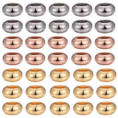30Pcs 3 Colors Brass Spacer Beads