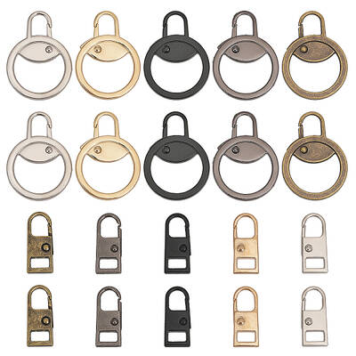 20Pcs 10 Style Zinc Alloy Zipper Puller