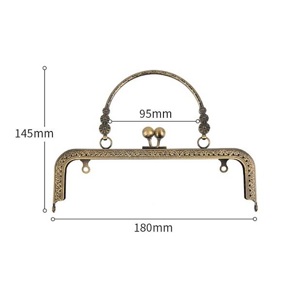 Alloy Kiss Lock Purse Frame Handle