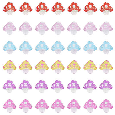 120Pcs 6 Colors Translucent Resin Cabochons