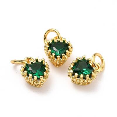 Brass Micro Pave Mixed Color Cubic Zirconia Pendants