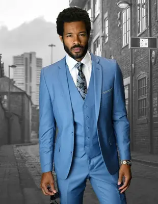 Men's 3 Piece Wool Blend Slim Fit Suit  Solid Colors  Stylish