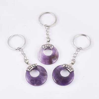 Natural Amethyst Keychain