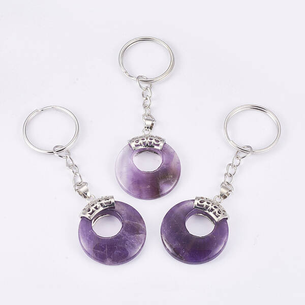 Natural Amethyst Keychain