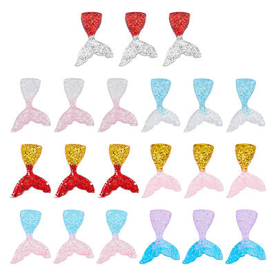 42Pcs 7 Colors Transparent Resin Cabochons