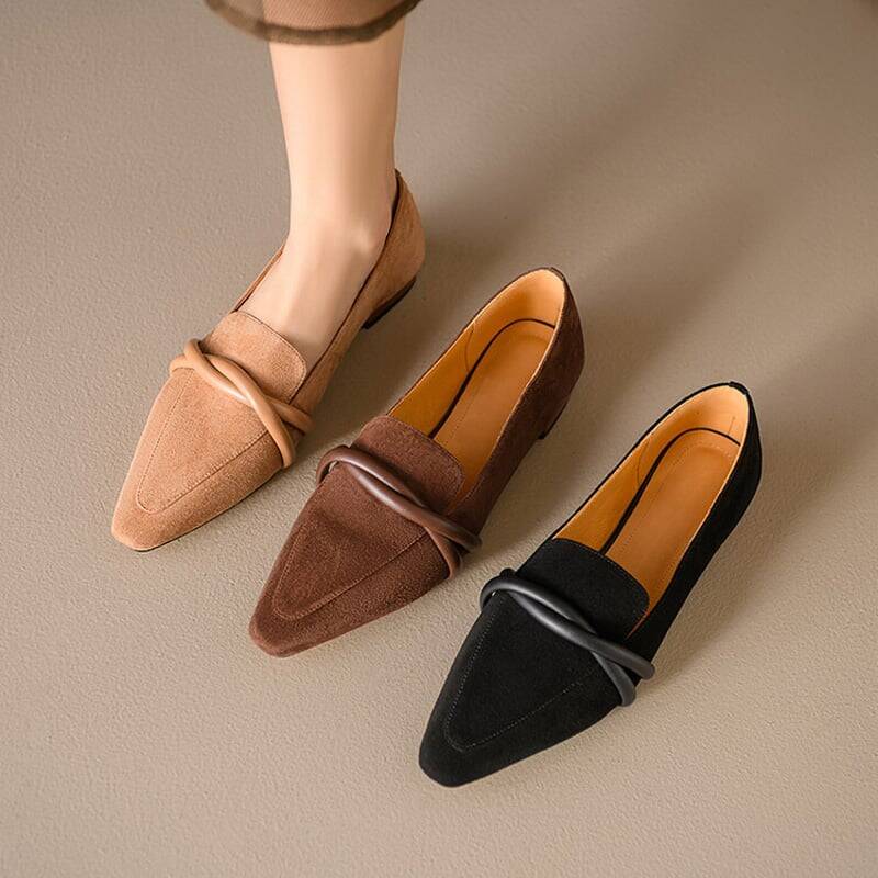 CHIKO Fadila Pointy Toe Block Heels Loafers Shoes