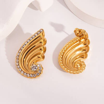 304 Stainless Steel Rhinestone Stud Earrings
