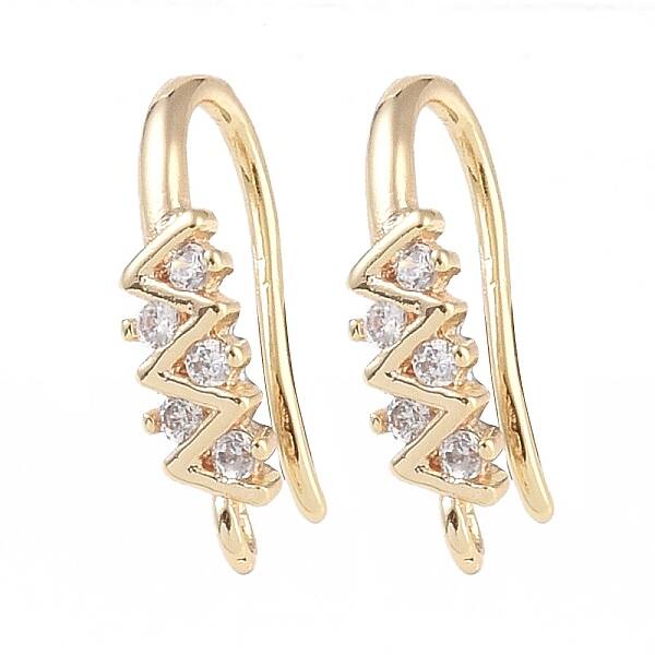 Brass Micro Pave Cubic Zirconia Earring Hooks