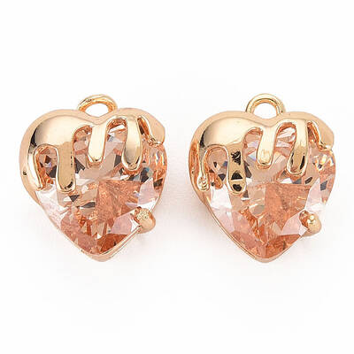 Brass Micro Pave Cubic Zirconia Charms