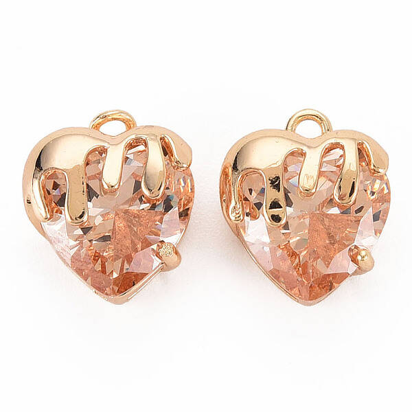 Brass Micro Pave Cubic Zirconia Charms