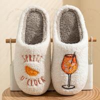 Aperol Spritz Slippers Women's Spritz O'Clock Girl Cozy Slipper Fuzzy Comfy Slide Footwear Soft Comfortable Easter Walking Sh...