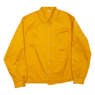 Womens Shirt Yellow Collared Long Sleeve L