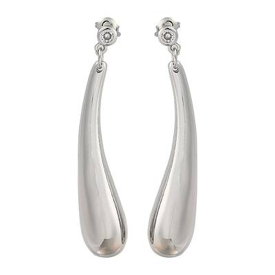 Brass Micro Pave Cubic Zirconia Teardrop Stud Earrings