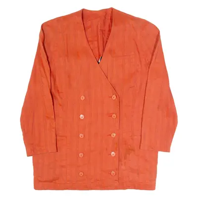 COMMA, Womens Blouse Orange V-Neck Long Sleeve Linen M