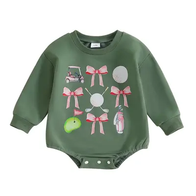 Newborn Golf Bodysuit Outfit Baby Boy Girl Daddy's Little Caddy Bubble Romper Long Sleeve Sweatshirt Jumpsuit Infant Fall Win...