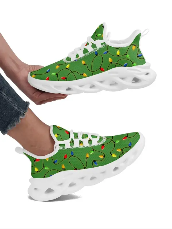 Women's Fashionable Halloween Themed Lace Up Front Sneakers, Casual Comfortable Breathable Lightweight Running Shoes, Female ...