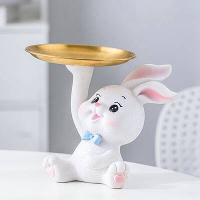 Easter Resin Rabbit Tray Display Decoration