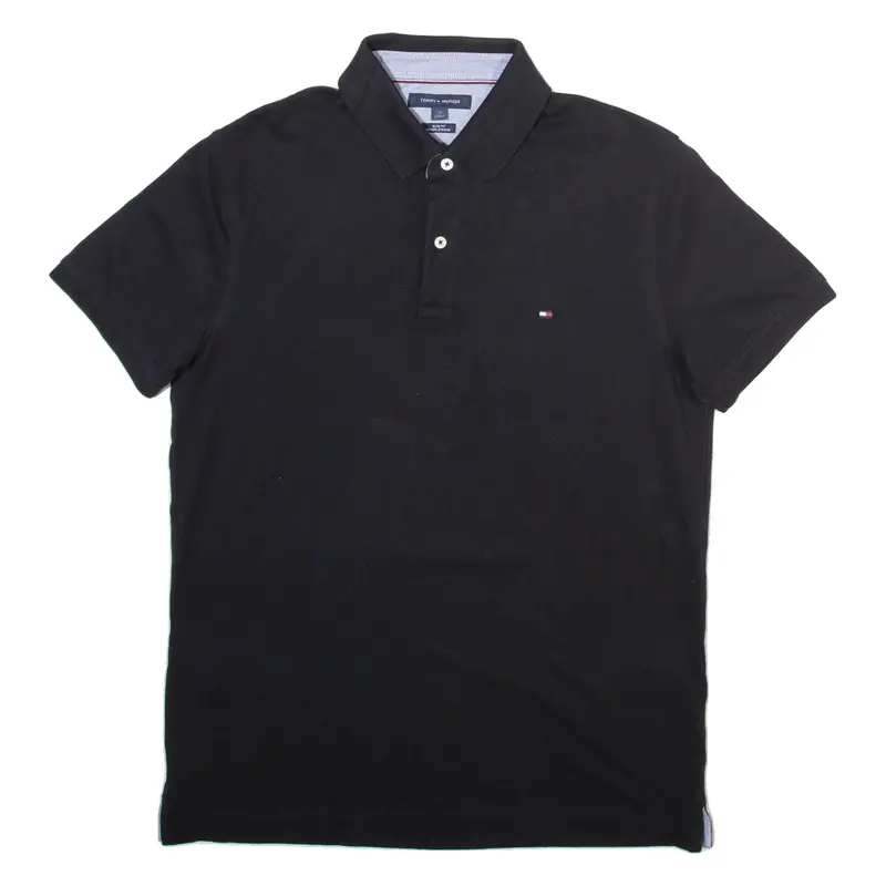 TOMMY HILFIGER Slim Fit Mens Polo Shirt Black L