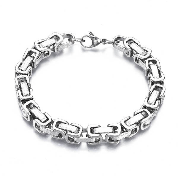 Non-Tarnish 201 Stainless Steel Byzantine Chain Bracelets