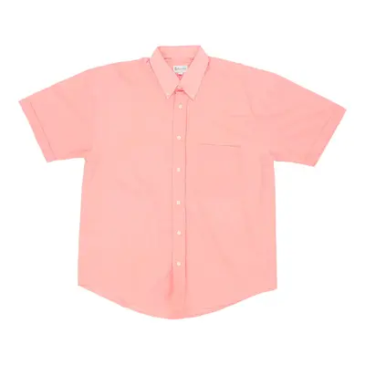 Baker & Co. Short Sleeve Shirt - Large Pink Silk Blend