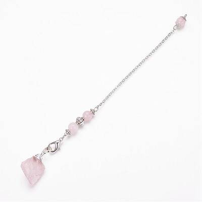 Rough Natural Rose Quartz Dowsing Pendulums
